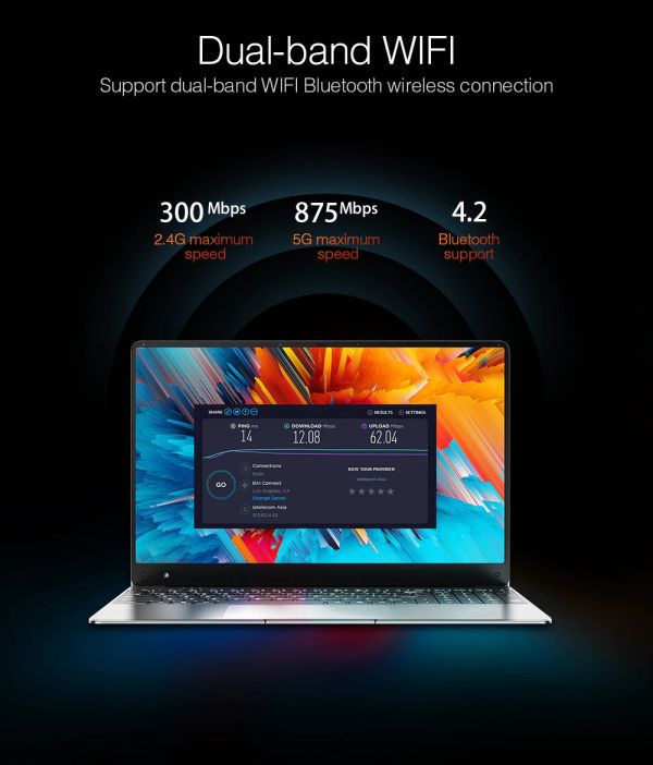 Dere R9 Pro Laptop 15.6-inch 16GB RAM 1TB SSD Intel Celeron N5095 Dual-Band WiFi Business Office Computer Window 10 Notebook